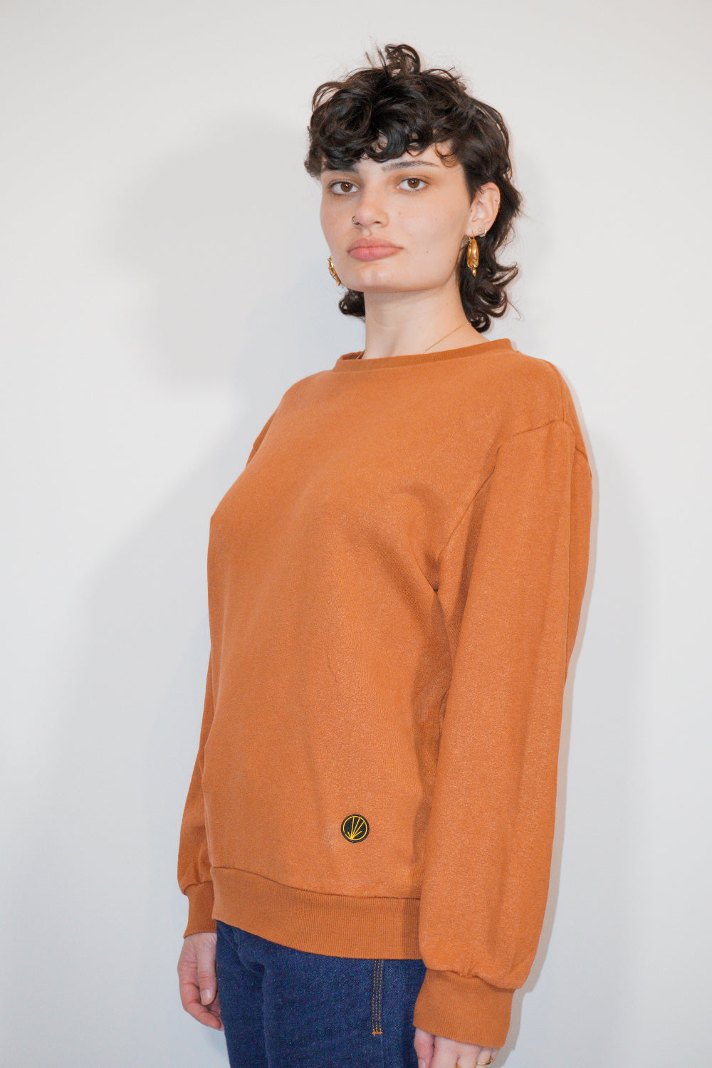 bad seeds hand dyed jumper burnt orange
