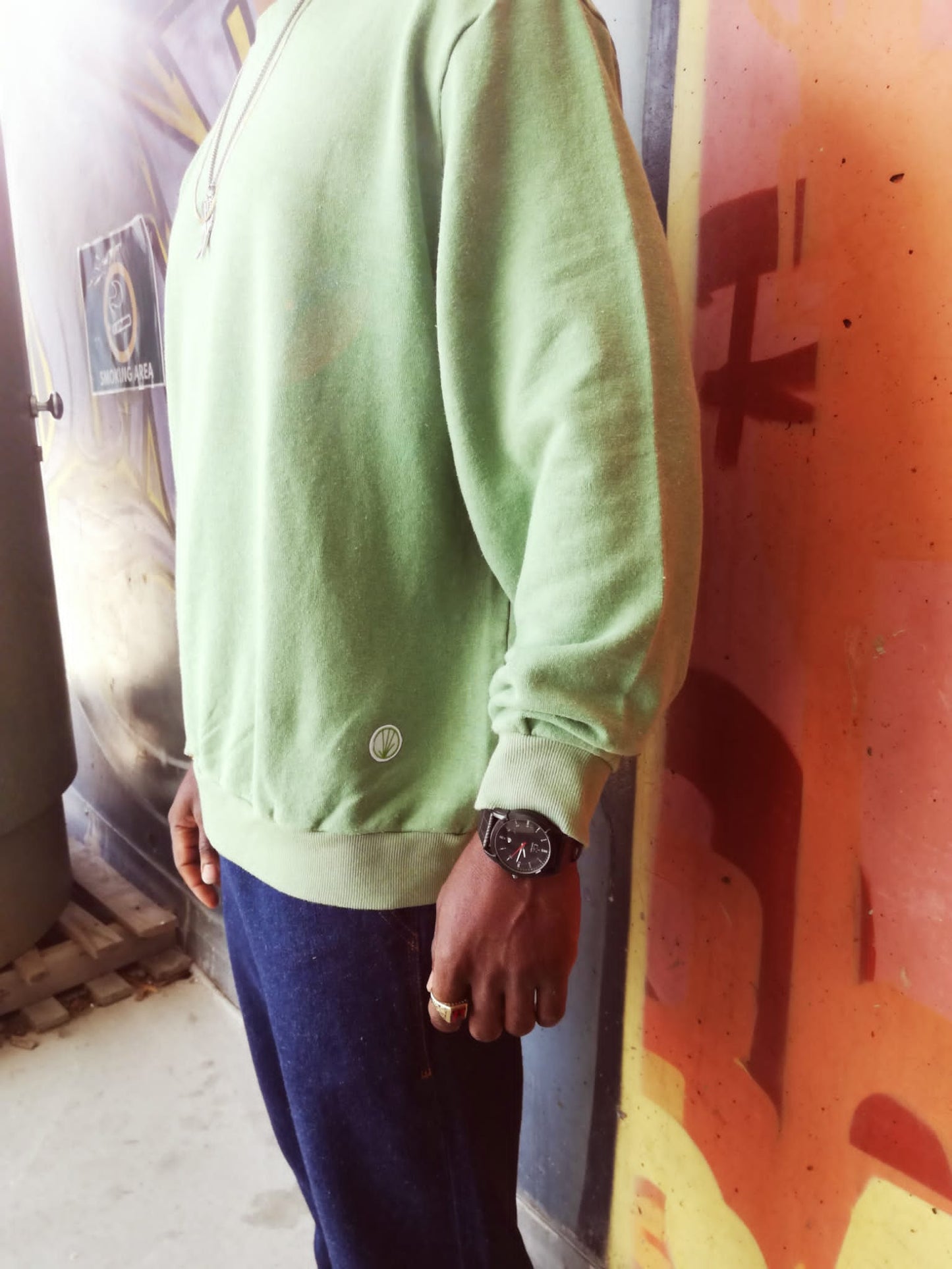 Green plant dyed Sweatshirt